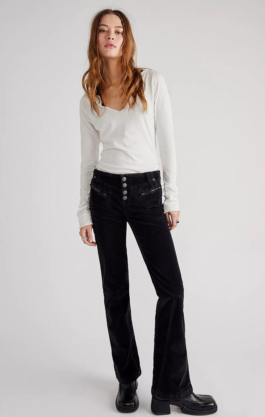 Free People Hit Back Slim Flare Pants - New Size 10